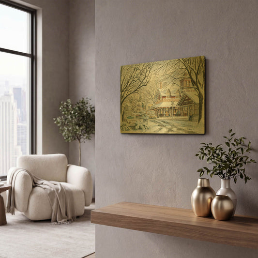 'Waiting For The 415' By Stanton Manolakas Gold Metal Wall Art