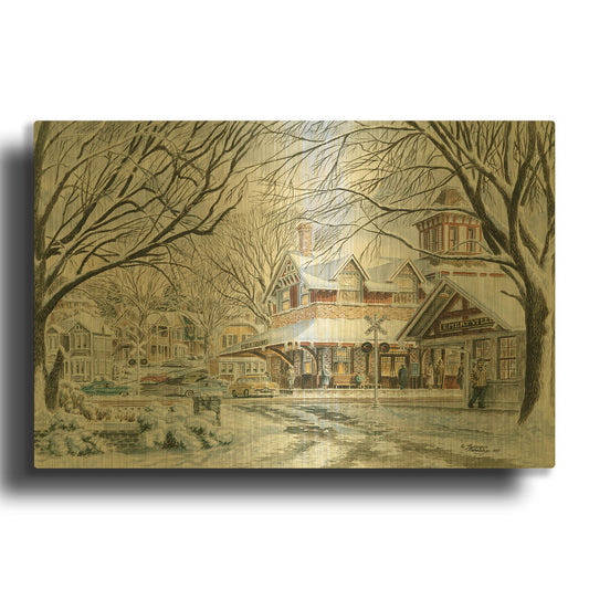 'Waiting For The 415' By Stanton Manolakas Gold Metal Wall Art
