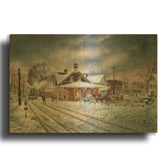'Wilton, N.H.' By Stanton Manolakas Gold Metal Wall Art