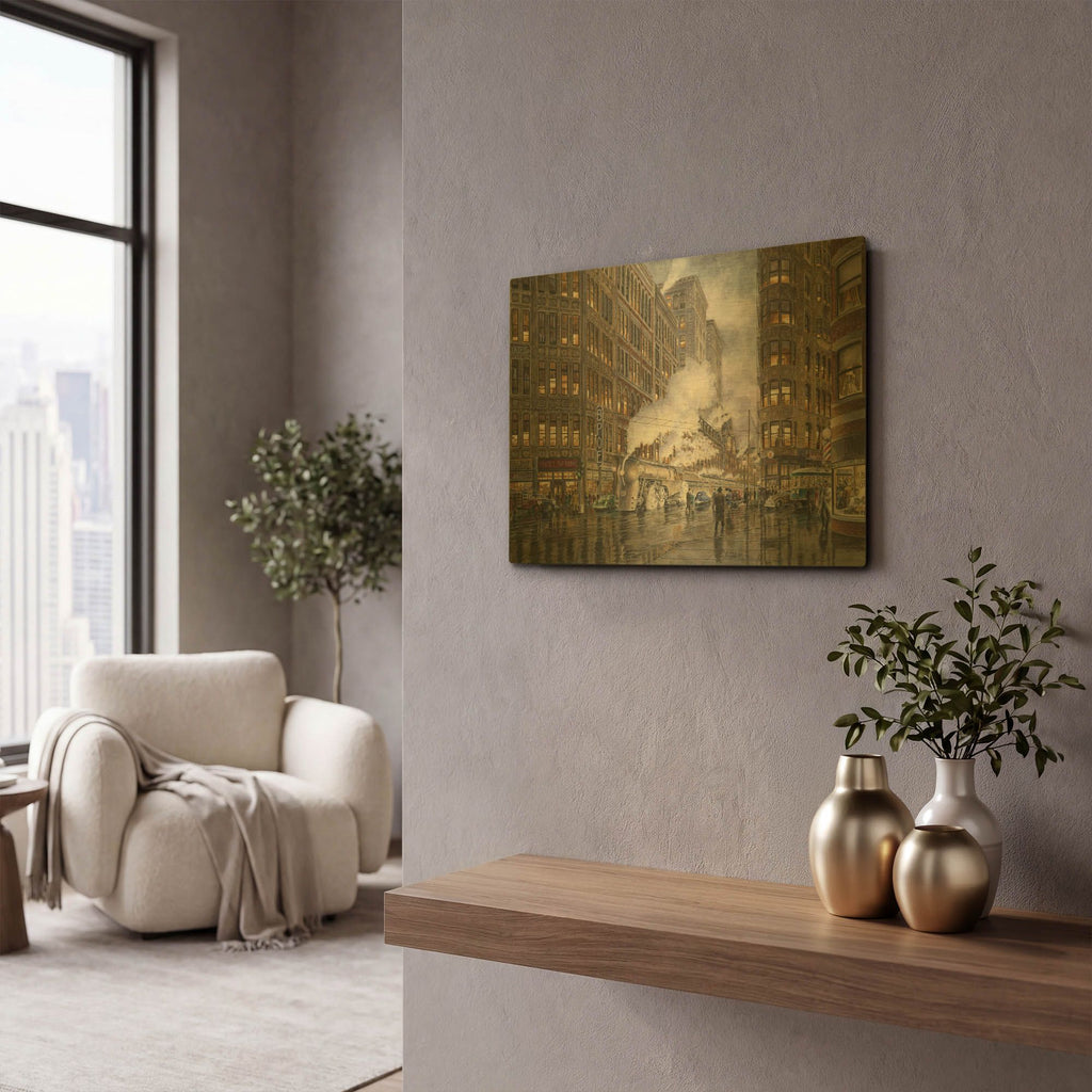 '20Th Century Ltd. At Syracuse Ny 1936' By Stanton Manolakas Gold Metal Wall Art