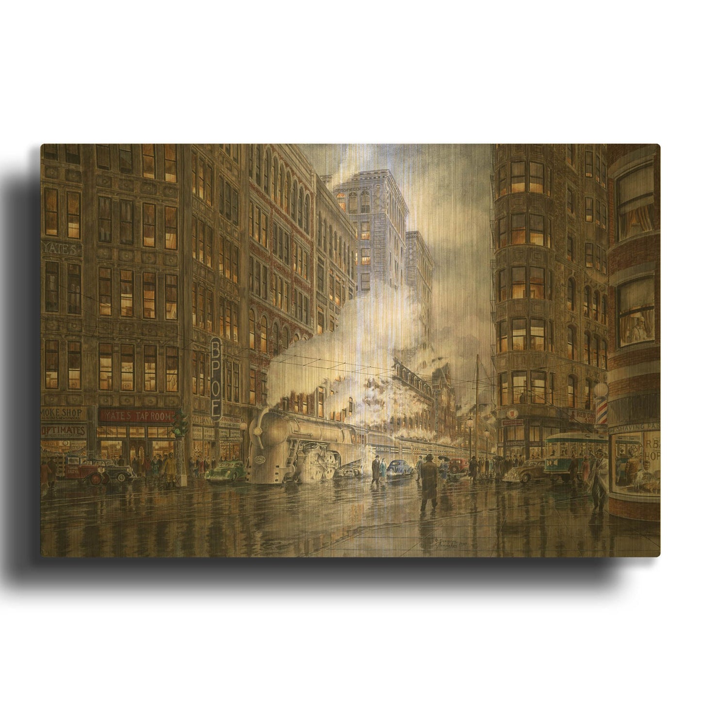 '20Th Century Ltd. At Syracuse Ny 1936' By Stanton Manolakas Gold Metal Wall Art