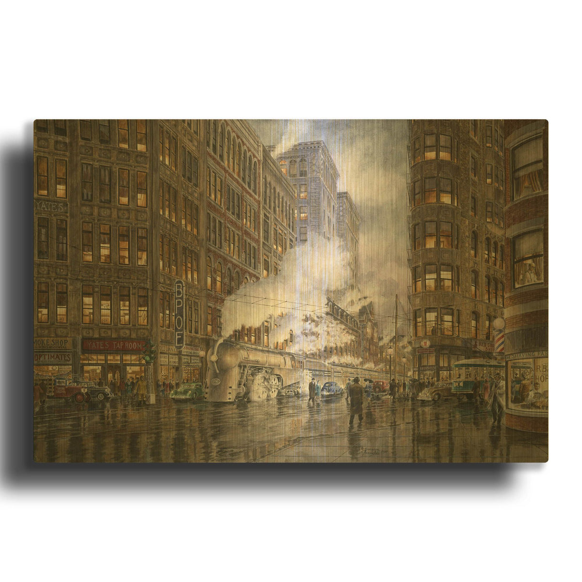'20Th Century Ltd. At Syracuse Ny 1936' By Stanton Manolakas Gold Metal Wall Art