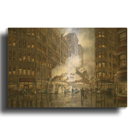 '20Th Century Ltd. At Syracuse Ny 1936' By Stanton Manolakas Gold Metal Wall Art