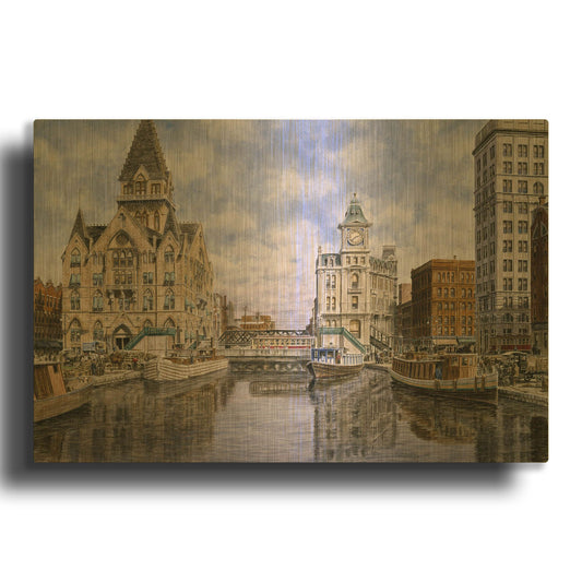'Dewitt Clinton Square, Ca. 1907, Syracuse Ny' By Stanton Manolakas Gold Metal Wall Art