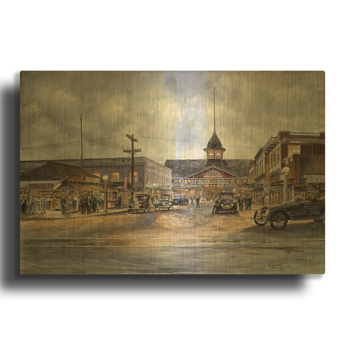 'Balboa By Moonlight, Ca 1920' By Stanton Manolakas Gold Metal Wall Art