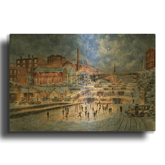 'The Skating Party, Lockport Ny , Ca. 1905' By Stanton Manolakas Gold Metal Wall Art