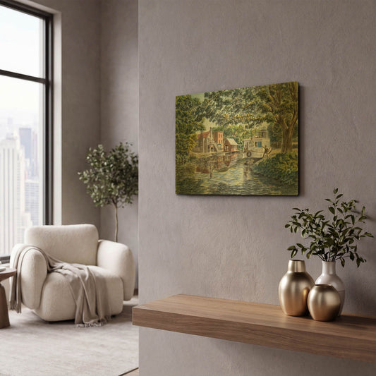'The Excursion Boat' By Stanton Manolakas Gold Metal Wall Art