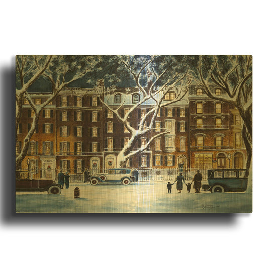 'Beacon Street, Ma. 1926' By Stanton Manolakas Gold Metal Wall Art