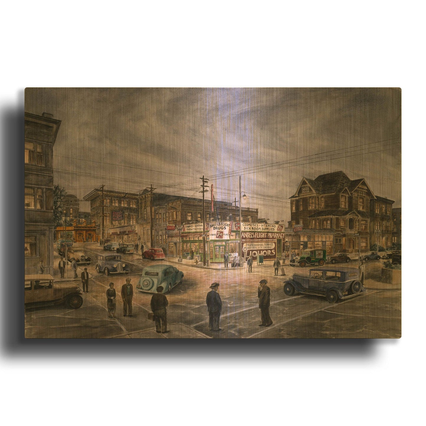 'A Night On Bunker Hill' By Stanton Manolakas Gold Metal Wall Art