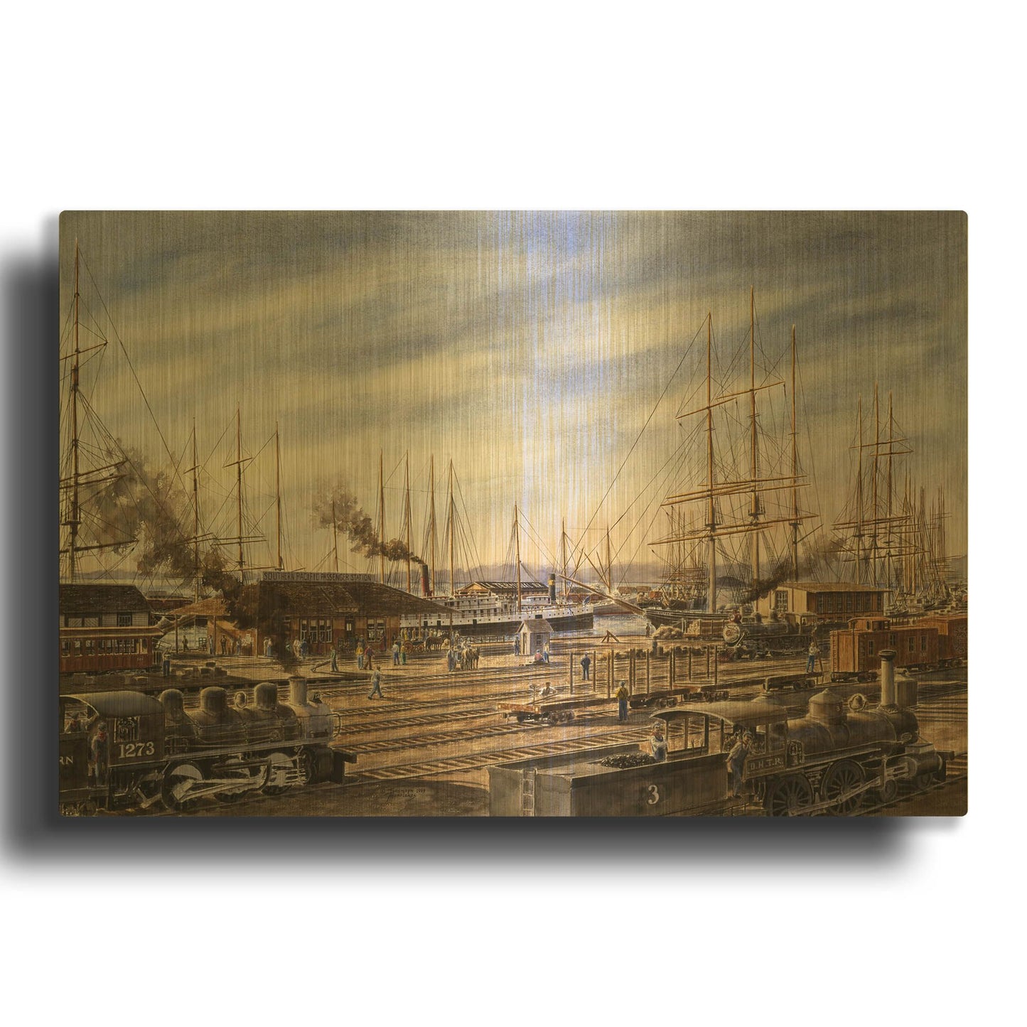 'San Pedro Sunrise 2' By Stanton Manolakas Gold Metal Wall Art