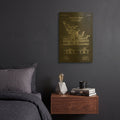 'Dentist Chair Blueprint Patent Chalkboard' By LUXE Gold Metal Wall Art