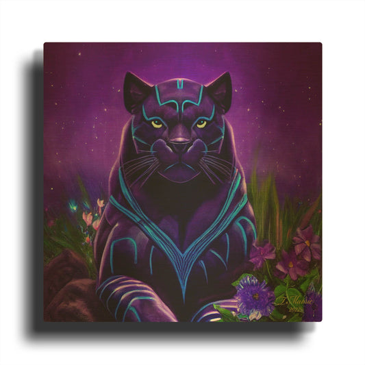 'King Panther' By Tanya Mavric Gold Metal Wall Art