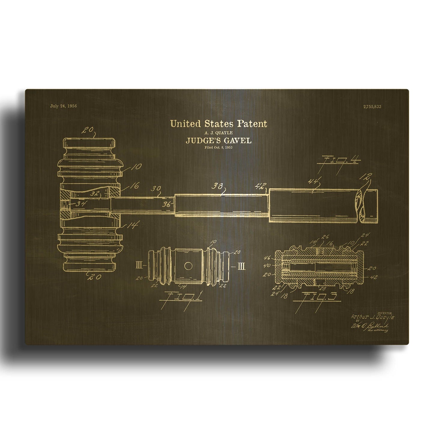 'Judge' By LUXE Gold Metal Wall Art