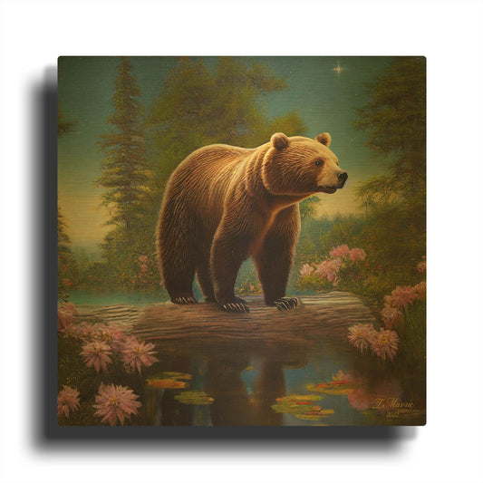 'Taking a Walk Near the Pond' By Tanya Mavric Gold Metal Wall Art