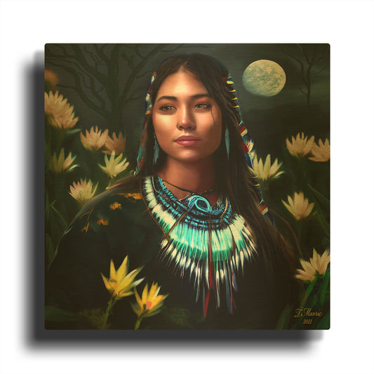 'Walking in the Moonlight' By Tanya Mavric Gold Metal Wall Art