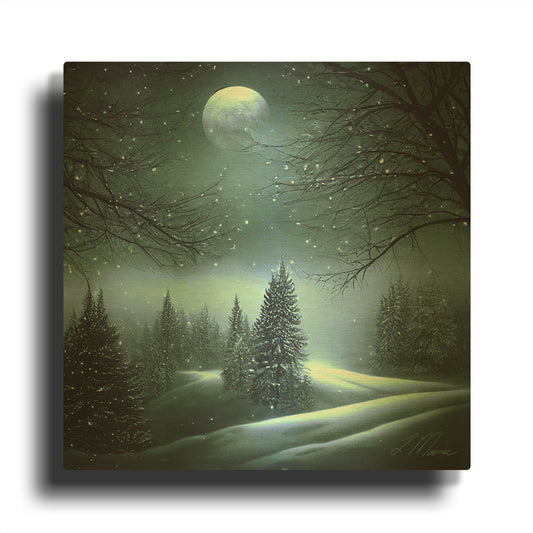 'A Chirstmas Land Untouched 1' By Tanya Mavric Gold Metal Wall Art
