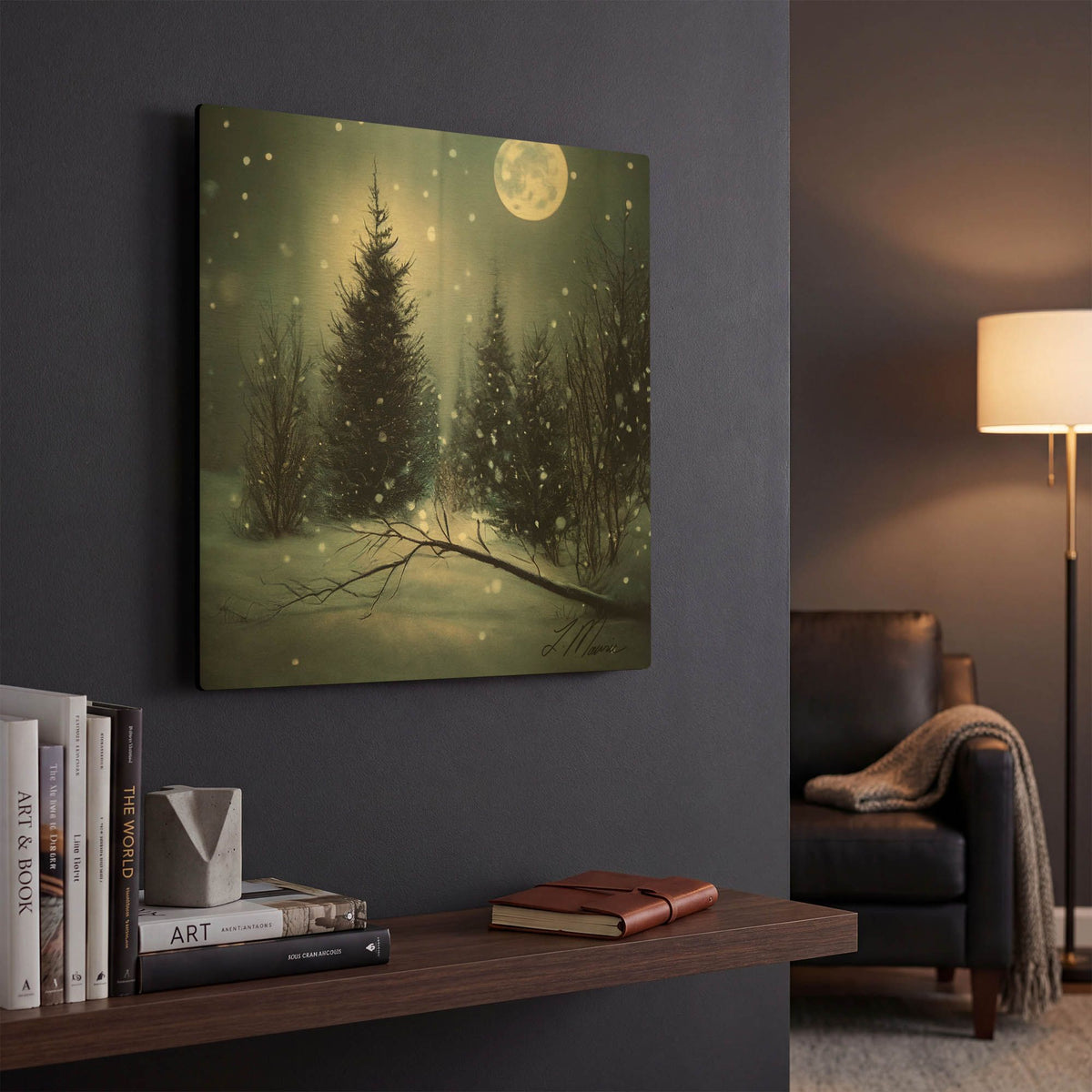 'A Christmas Land Untouched 2' By Tanya Mavric Gold Metal Wall Art