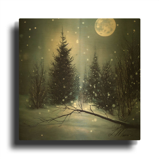 'A Christmas Land Untouched 2' By Tanya Mavric Gold Metal Wall Art