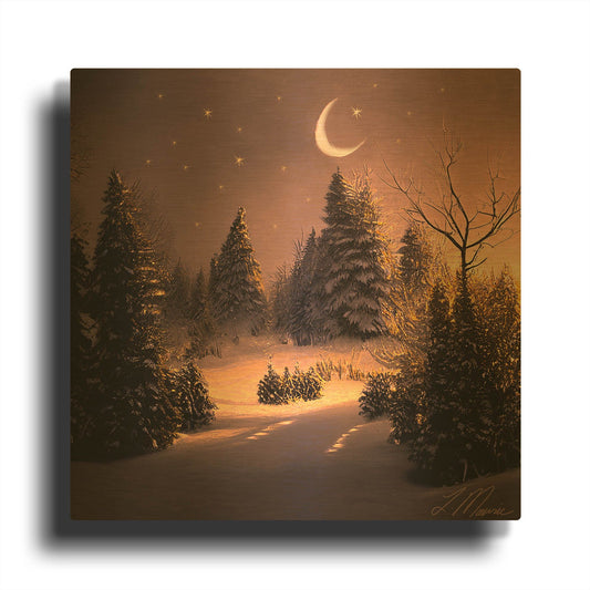 'A Christmas Land Untouched 3' By Tanya Mavric Gold Metal Wall Art