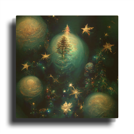 'Christmas Balls 1' By Tanya Mavric Gold Metal Wall Art