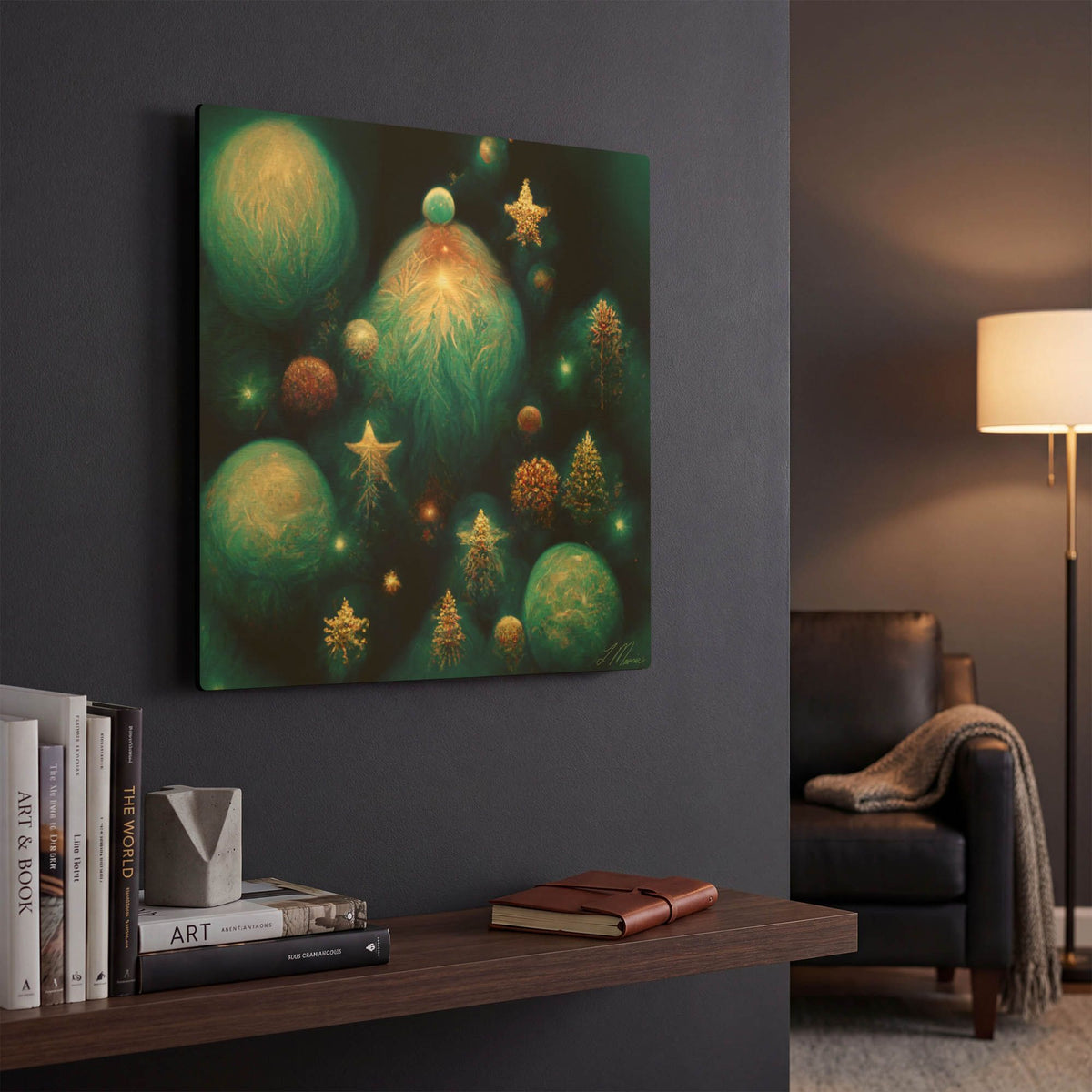 'Christmas Balls 2' By Tanya Mavric Gold Metal Wall Art