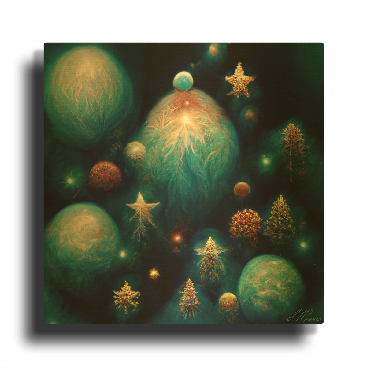 'Christmas Balls 2' By Tanya Mavric Gold Metal Wall Art