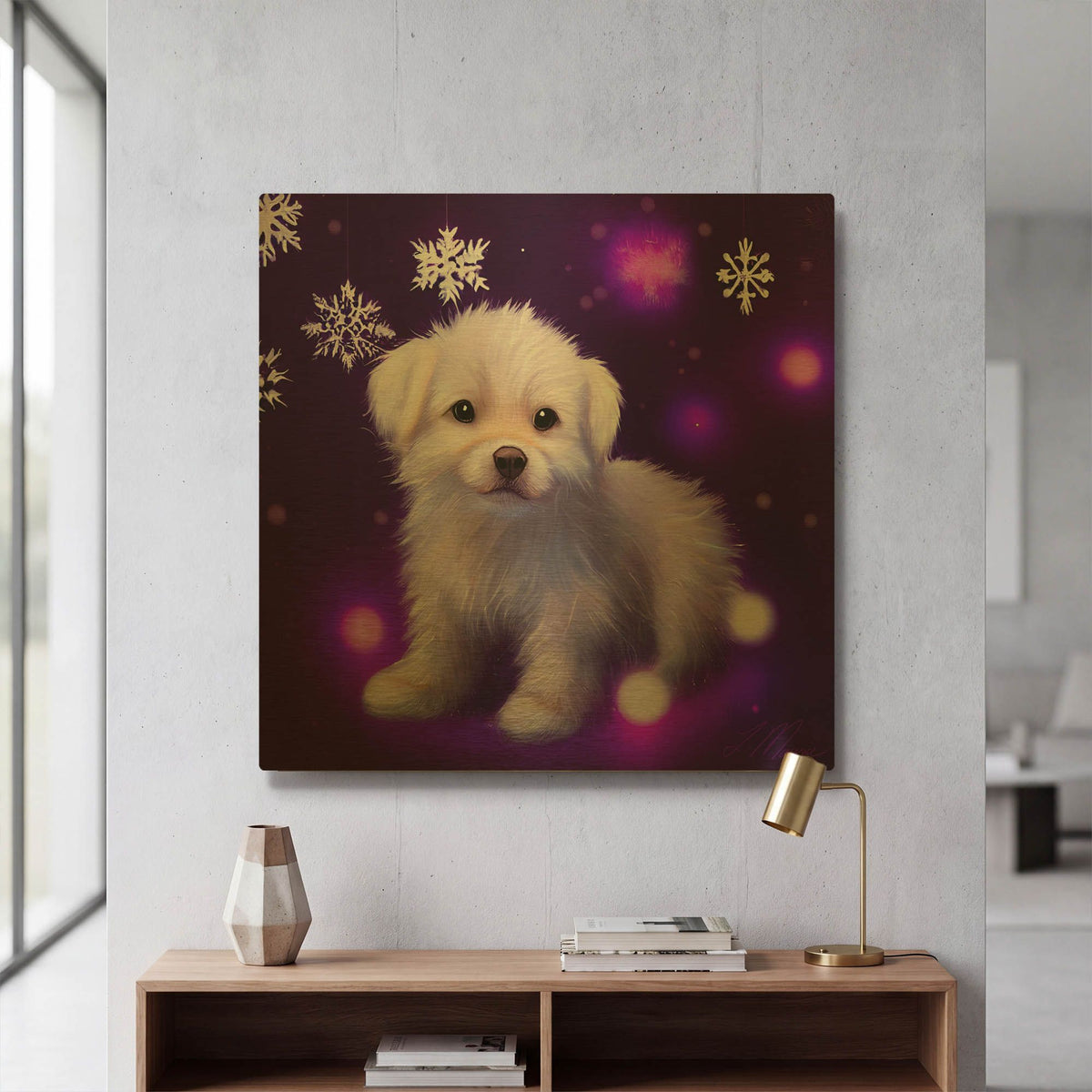 'Christmas Love' By Tanya Mavric Gold Metal Wall Art