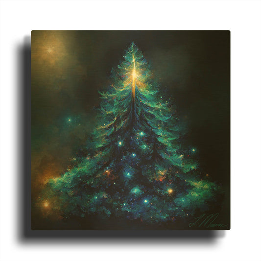 'Christmas Tree 1' By Tanya Mavric Gold Metal Wall Art