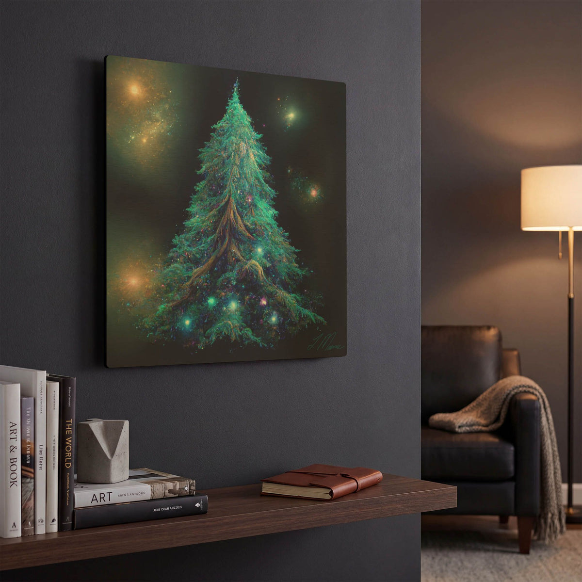 'Christmas Tree 2' By Tanya Mavric Gold Metal Wall Art