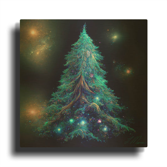 'Christmas Tree 2' By Tanya Mavric Gold Metal Wall Art