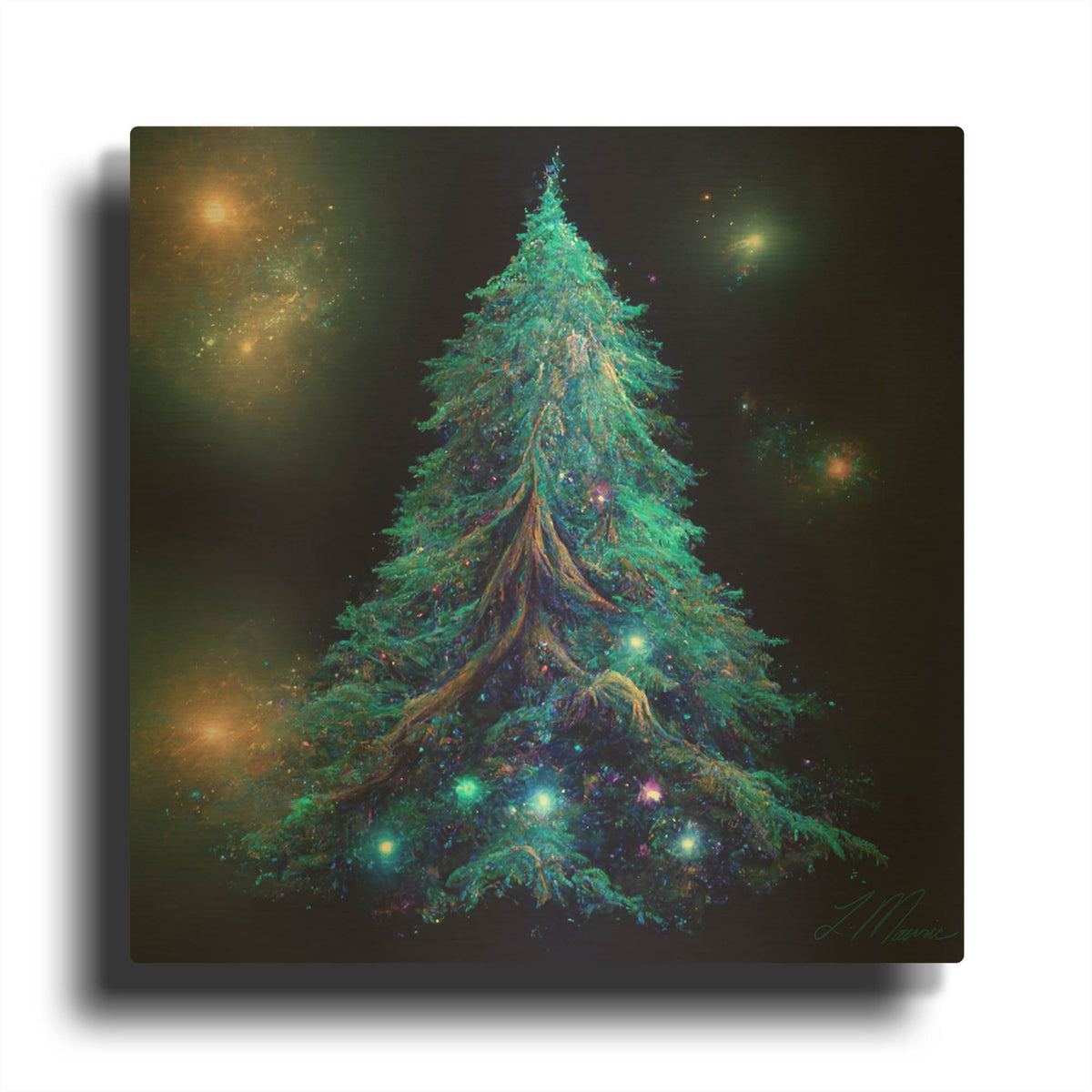 'Christmas Tree 2' By Tanya Mavric Gold Metal Wall Art