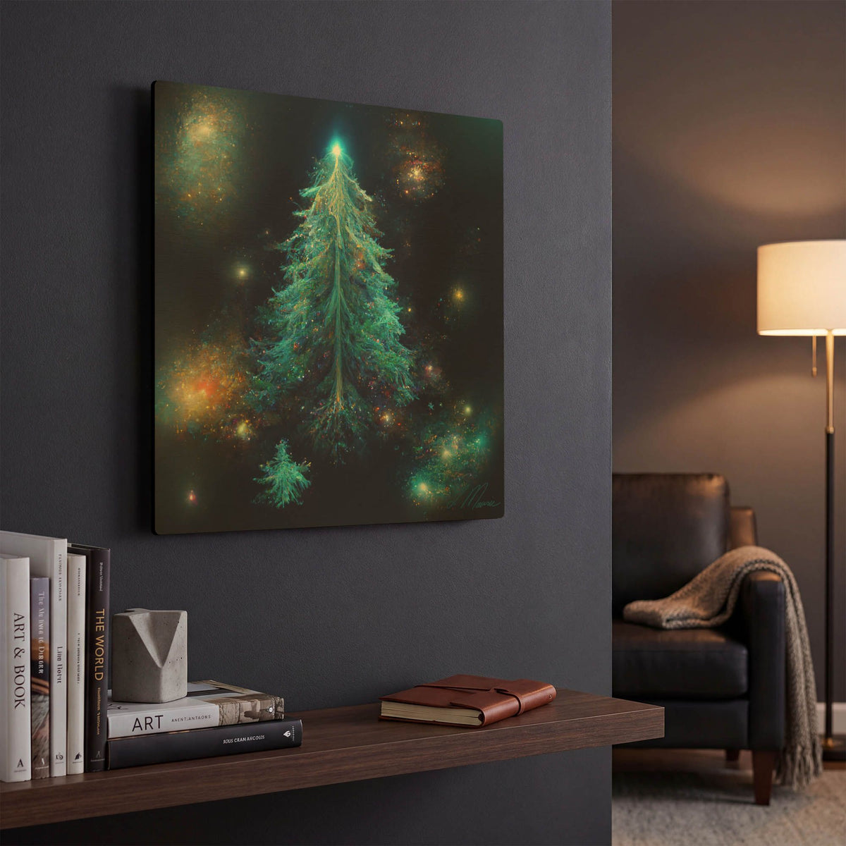 'Christmas Tree 3' By Tanya Mavric Gold Metal Wall Art