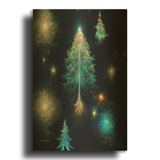 'Christmas Tree 4' By Tanya Mavric Gold Metal Wall Art