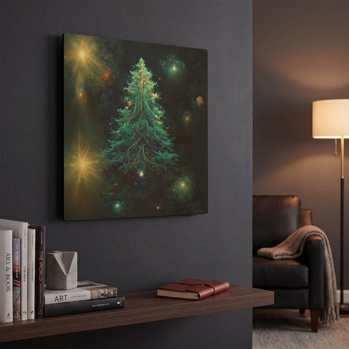 'Christmas Tree 5' By Tanya Mavric Gold Metal Wall Art
