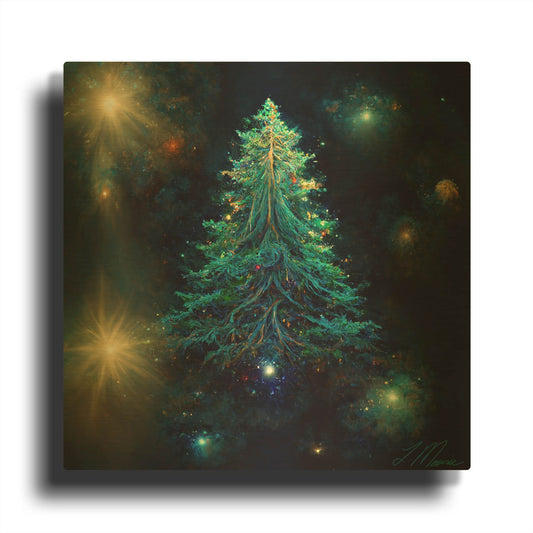 'Christmas Tree 5' By Tanya Mavric Gold Metal Wall Art