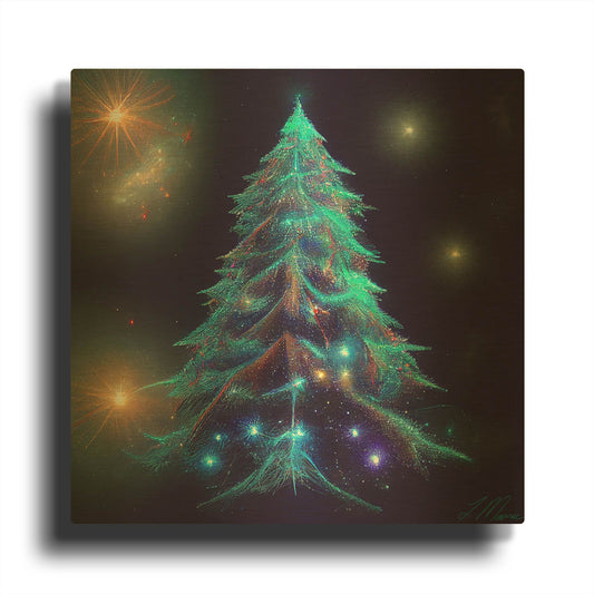 'Christmas Tree 6' By Tanya Mavric Gold Metal Wall Art