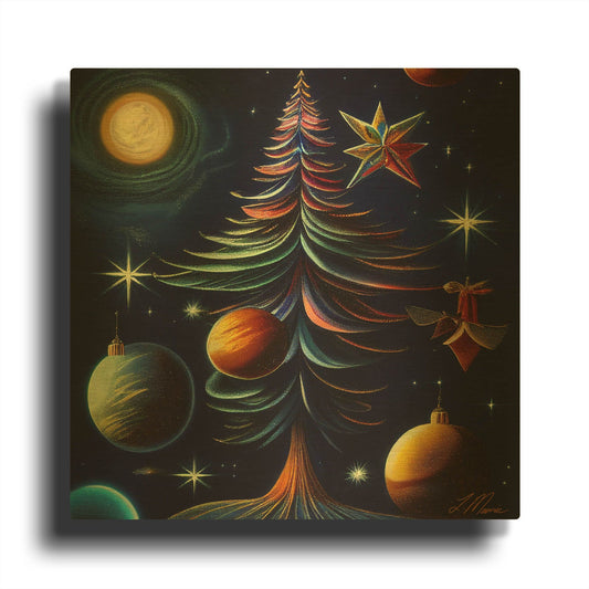 'Christmas Tree Collection 1' By Tanya Mavric Gold Metal Wall Art