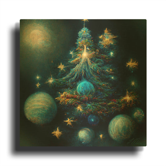 'Christmas Tree Collection 2' By Tanya Mavric Gold Metal Wall Art