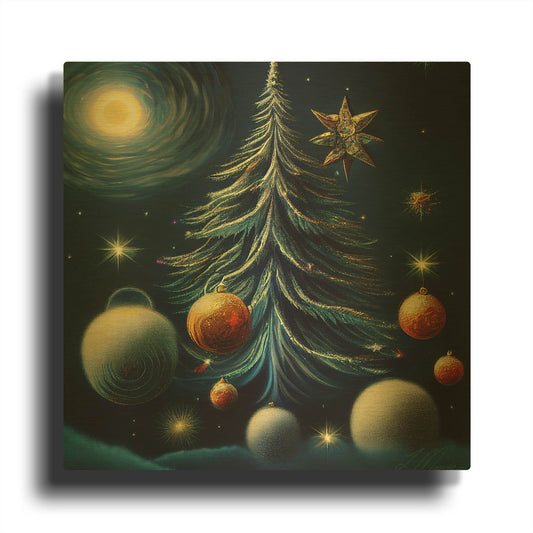 'Christmas Tree Collection 3' By Tanya Mavric Gold Metal Wall Art