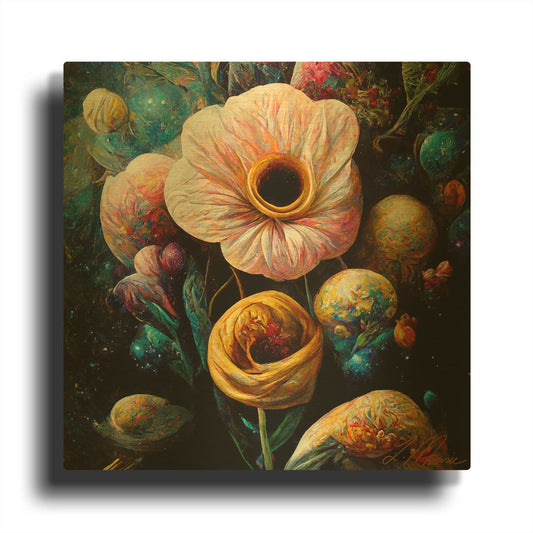 'Flowers Visionary Flower' By Tanya Mavric Gold Metal Wall Art