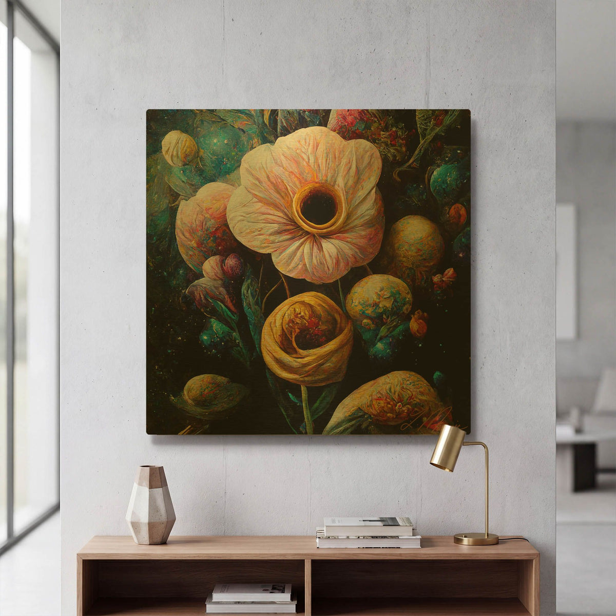 'Flowers Visionary Flower' By Tanya Mavric Gold Metal Wall Art