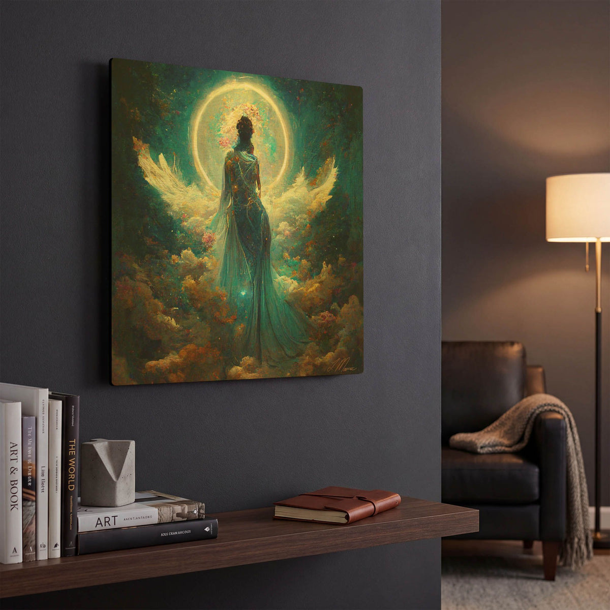 'Goddess with the Moon' By Tanya Mavric Gold Metal Wall Art