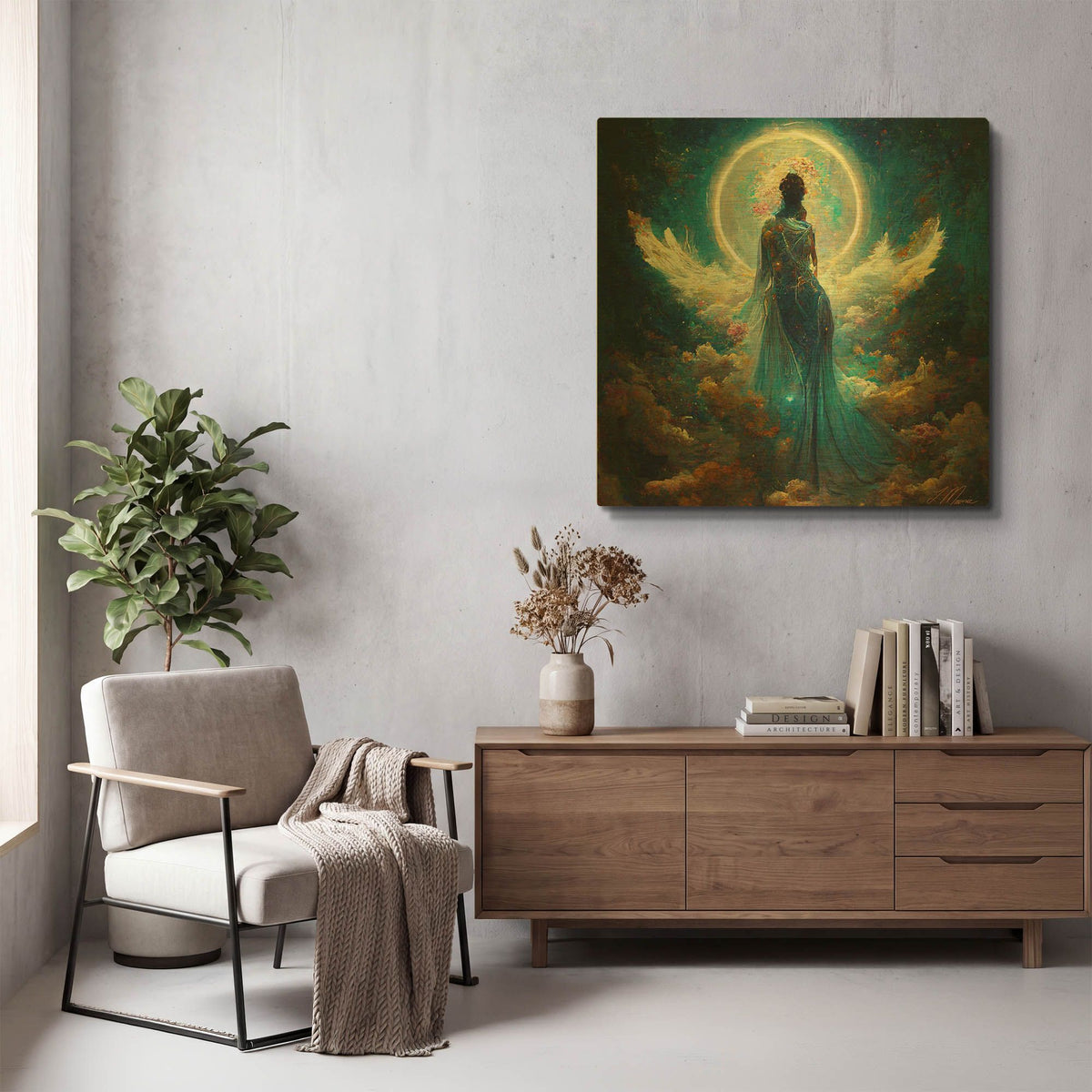 'Goddess with the Moon' By Tanya Mavric Gold Metal Wall Art