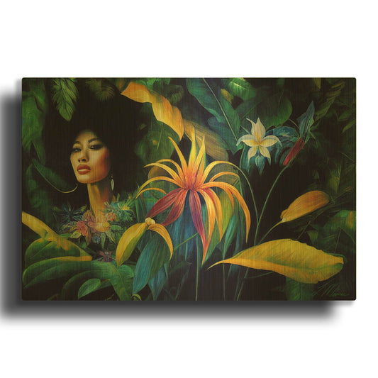 'In the Jungle Original' By Tanya Mavric Gold Metal Wall Art