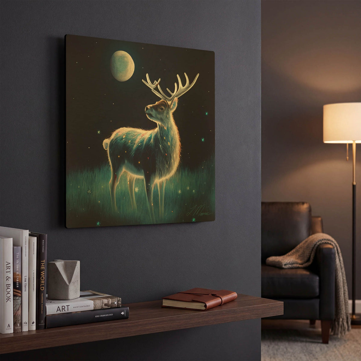 'Lost Reindeer' By Tanya Mavric Gold Metal Wall Art