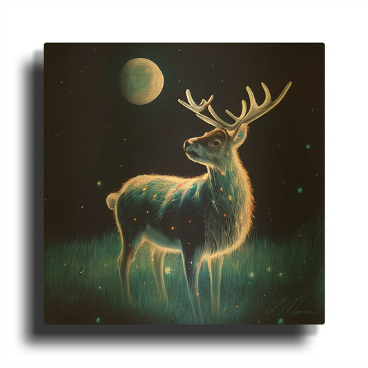 'Lost Reindeer' By Tanya Mavric Gold Metal Wall Art