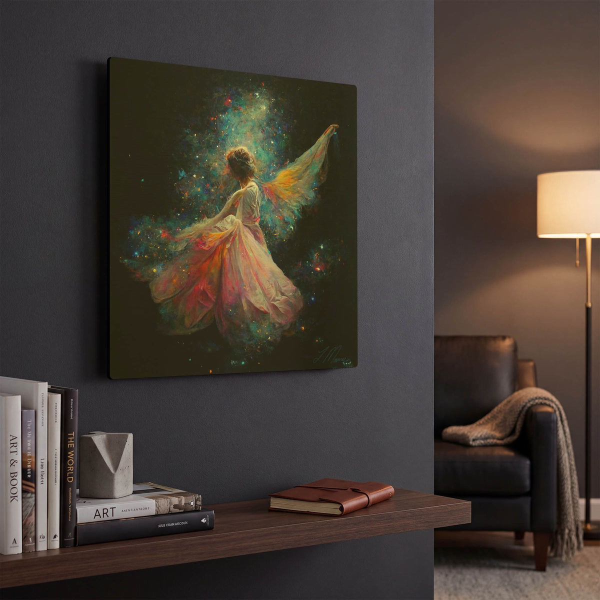'Manifesting Angel Original' By Tanya Mavric Gold Metal Wall Art