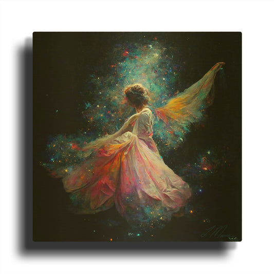 'Manifesting Angel Original' By Tanya Mavric Gold Metal Wall Art