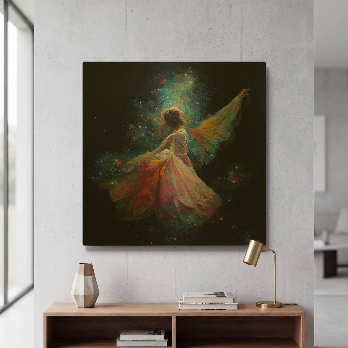 'Manifesting Angel Original' By Tanya Mavric Gold Metal Wall Art