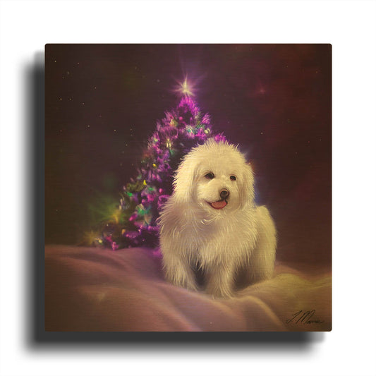 'Waiting on Christmas 3' By Tanya Mavric Gold Metal Wall Art